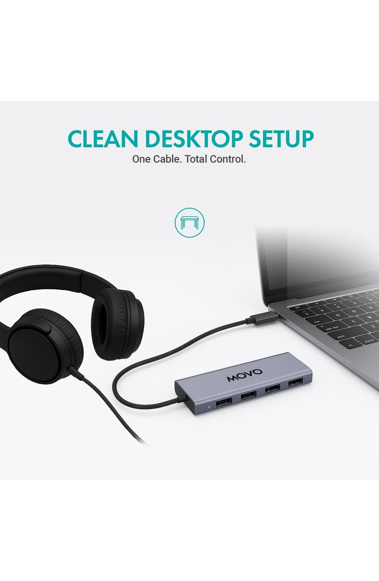 MOVO UMX-1 USB Microphone Hub - Connects 4 USB Microphones to Computers, Alternate, color, Black