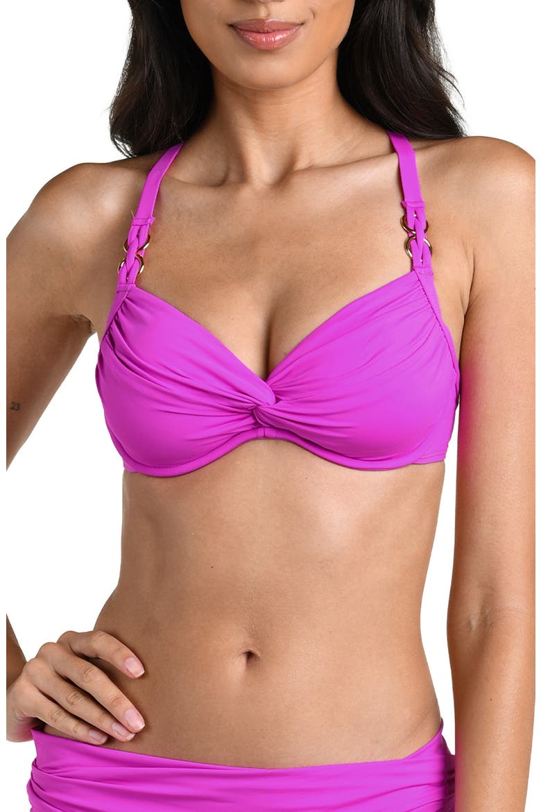 Island Twist Front Underwire Bikini Top, Main, color, VIOLET