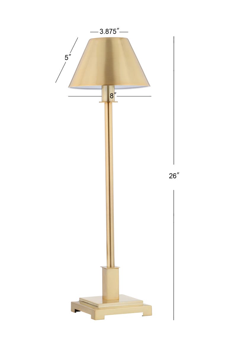 Roxy 26" Metal Shade LED Table Lamp, Alternate, color, Brushed Brass Gold