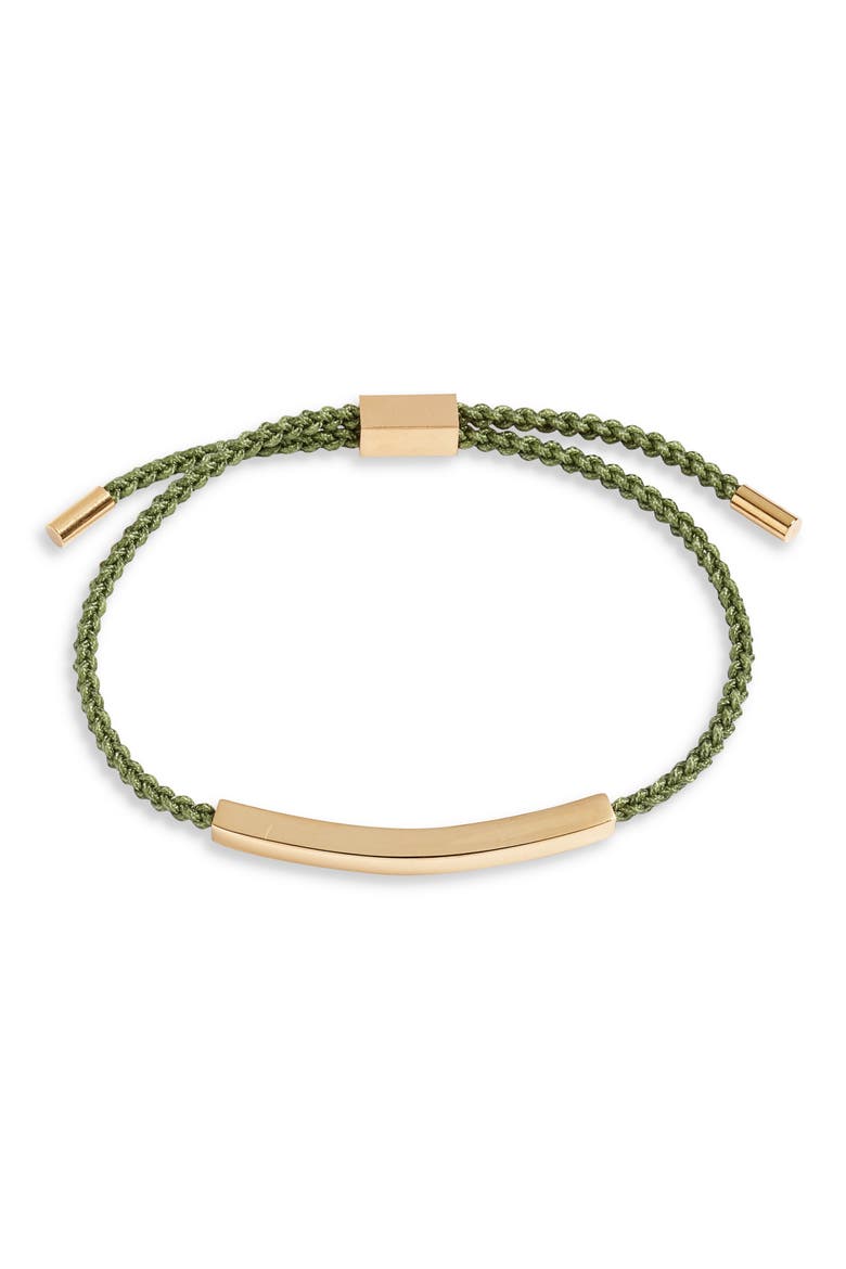 Braided Pull Through Bracelet, Main, color, HUNTER GREEN