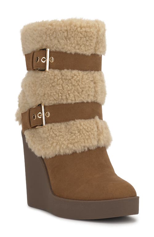 Jessica Simpson Meztyn Faux Shearling Wedge Boot In Multi