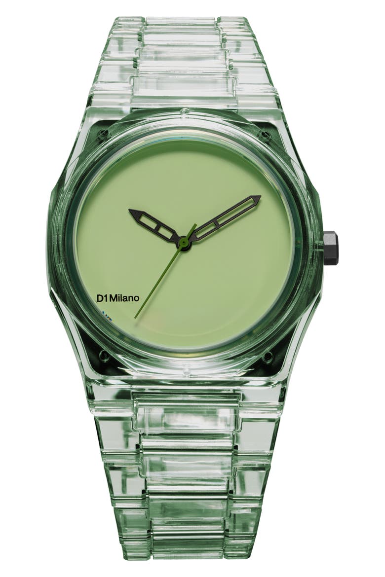 Exp_Mint Bracelet Watch, 39mm, Main, color, TRANSPARENT LIGHT GREEN