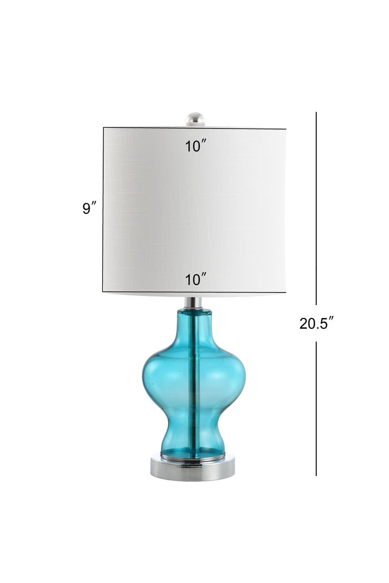 Mer Glass/Metal LED Table Lamp, Alternate, color, Aqua