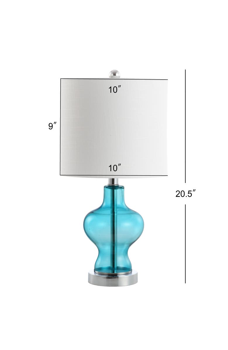 JONATHAN Y Mer Glass/Metal LED Table Lamp, Alternate, color, Aqua