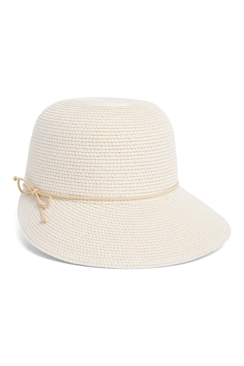 Straw Framer Hat, Main, color, IVORY COMBO