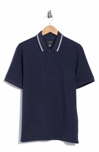 Textured Quarter Zip Knit Polo