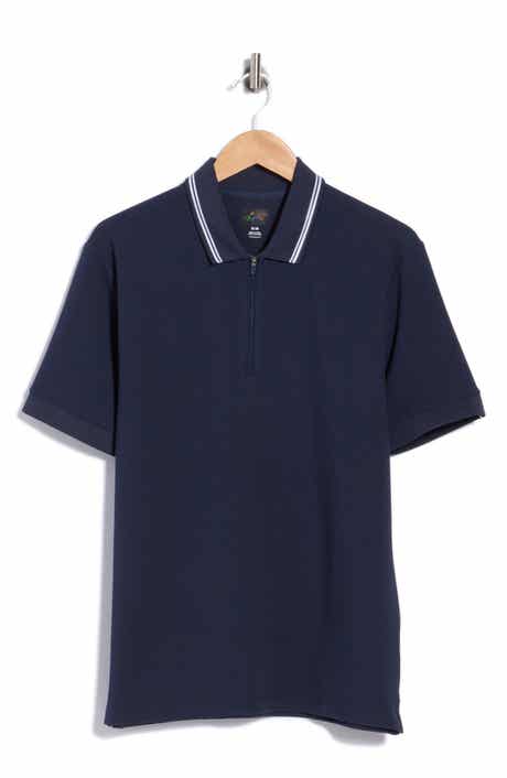 Textured Quarter Zip Knit Polo