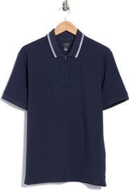 Greg Norman Textured Quarter Zip Knit Polo