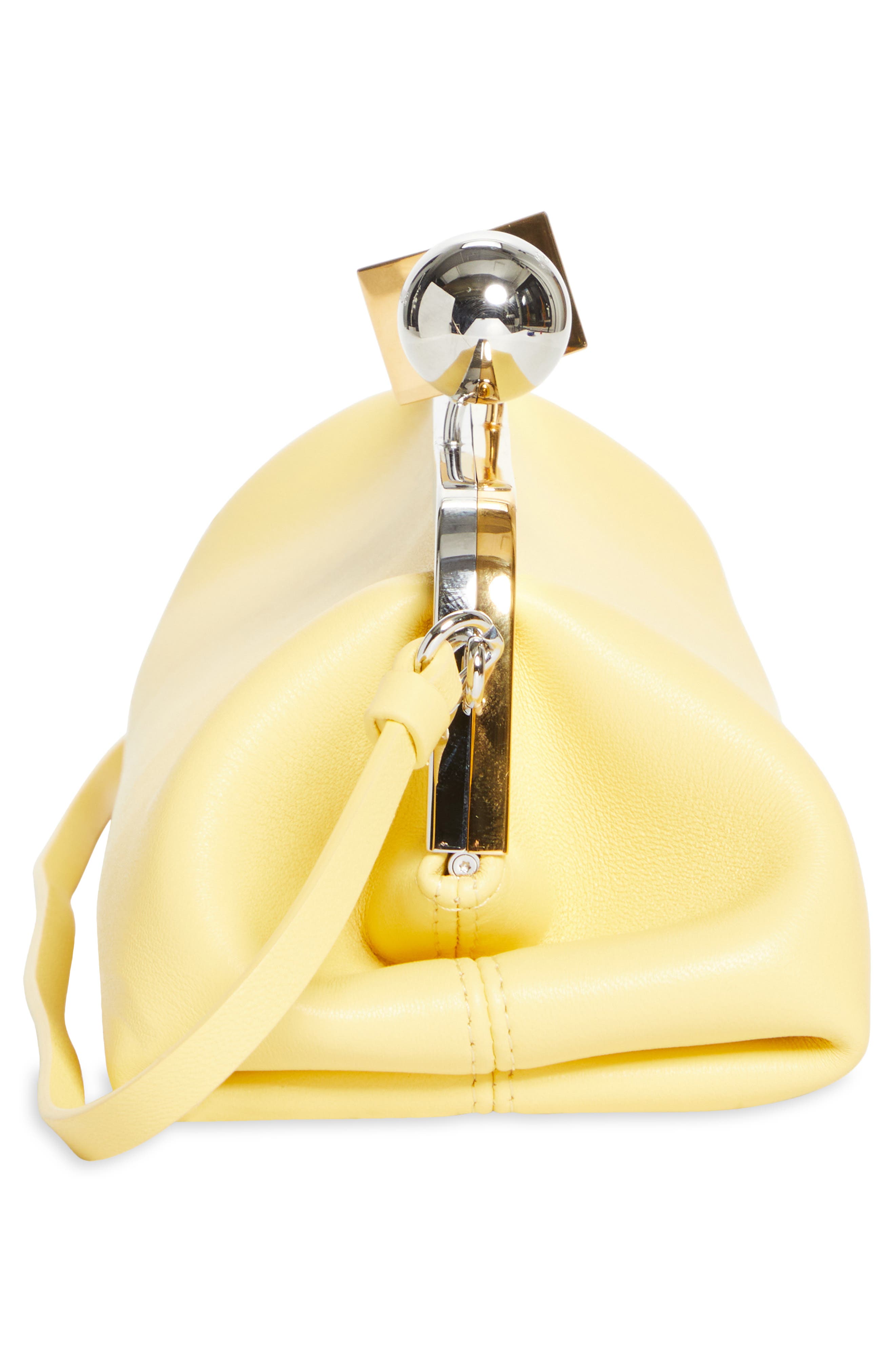 Jacquemus La Pochette Salon Leather Clutch, Alternate, color, Light Yellow 210