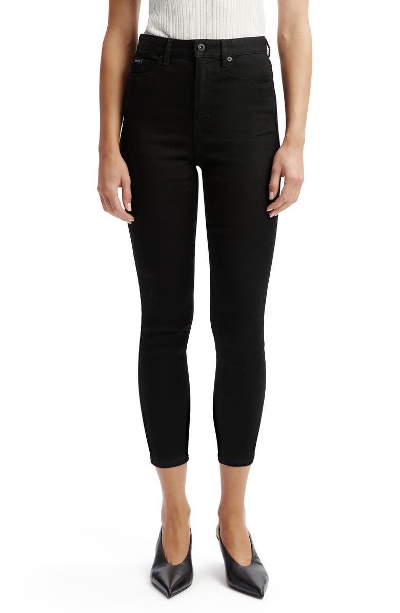 Bardot Khloe High Waist Crop Skinny Jeans, Main, color, Black