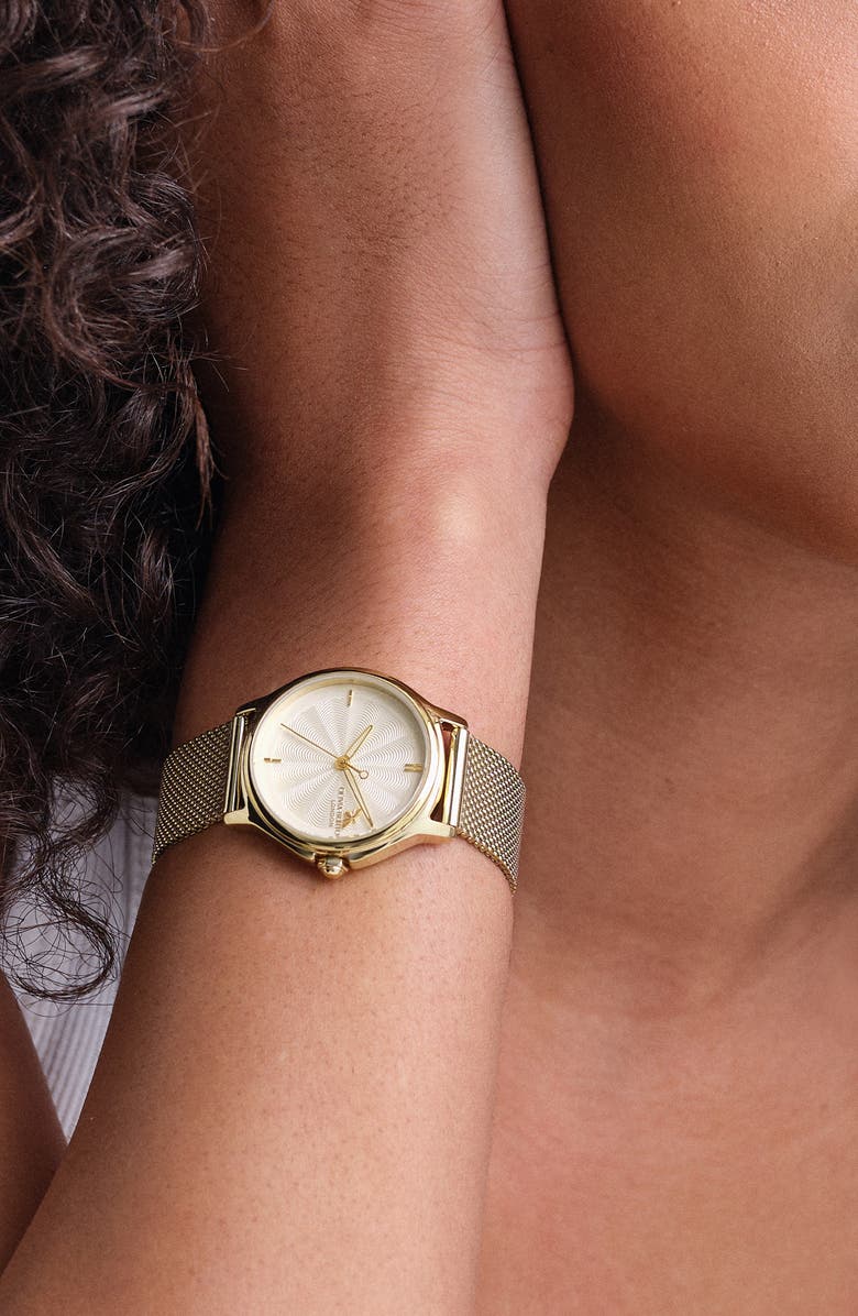 Olivia Burton Classic Bee Mesh Strap Watch, 30mm, Alternate, color, Gold