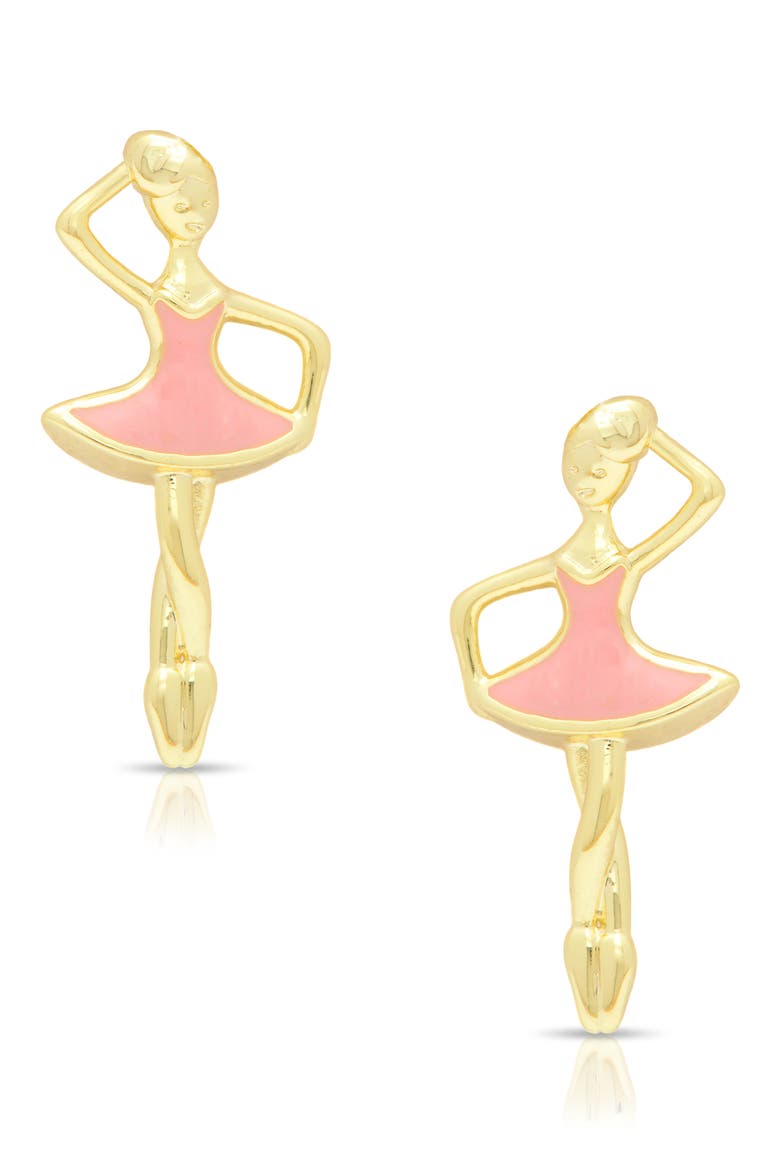 Kids' Ballerina Stud Earrings, Main, color, PINK