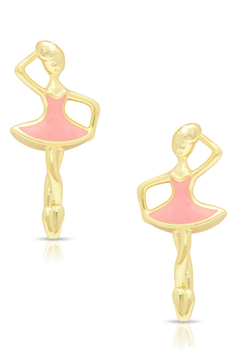 Lily Nily Kids' Ballerina Stud Earrings, Main, color, Pink