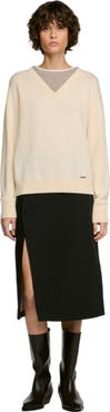 SANDRO 2-in-1 wool and cashmere sweater