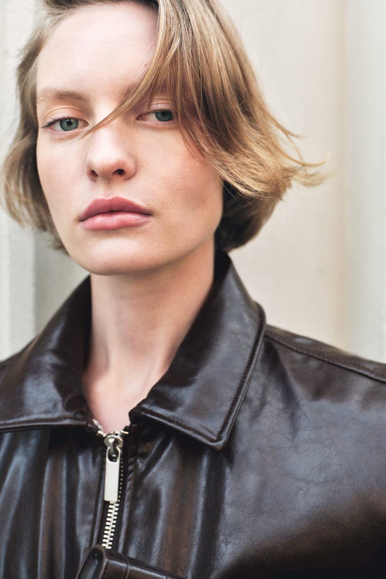 Detachable-collar Coated Jacket, Alternate, color, Dark brown