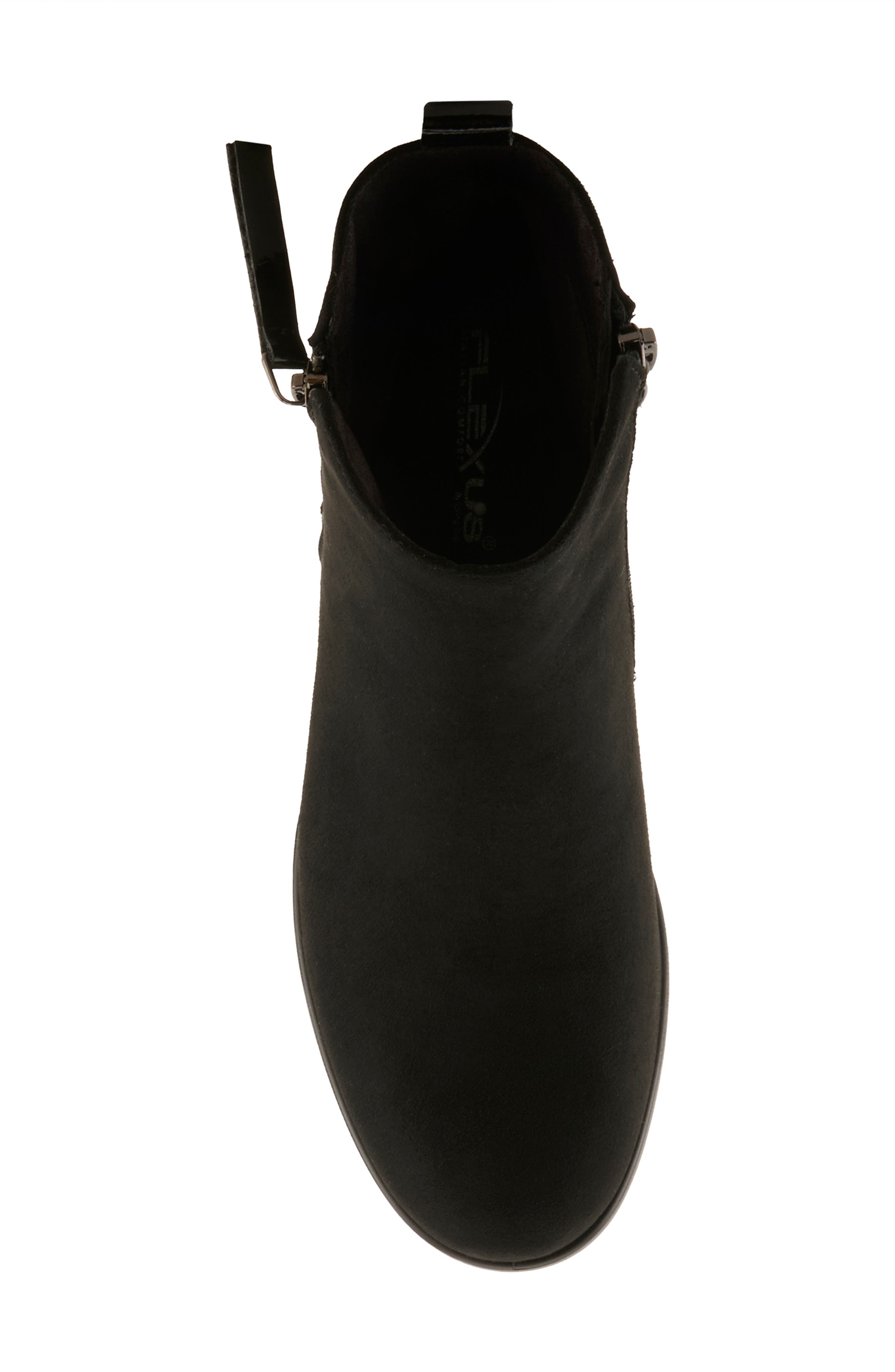 Carawey Block Heel Bootie, Alternate, color, BLACK FAUX SUEDE