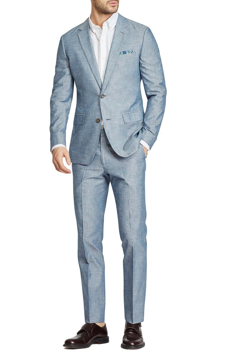 Bonobos Slim Fit Chambray Cotton Blazer, Main, color,