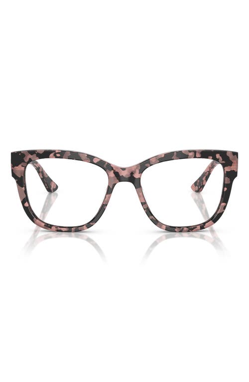 Vogue 53mm Square Optical Glasses In Pink Tortoise