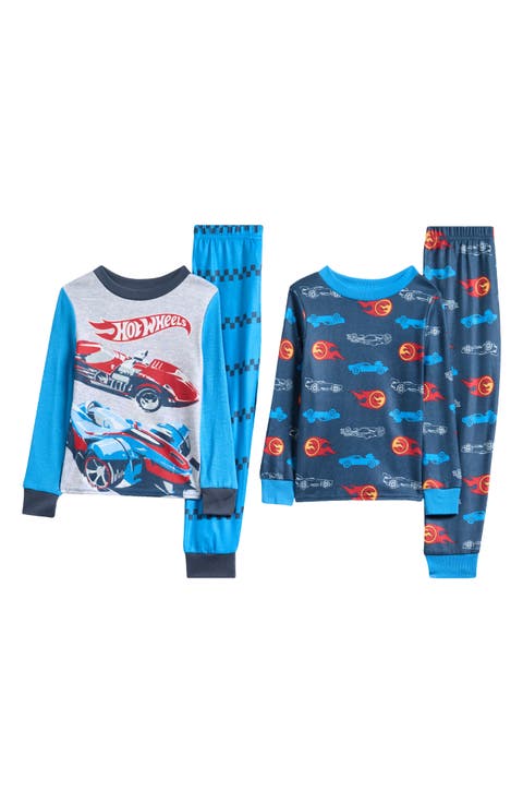 Kid's Hot Wheels Fitted 4-Piece Pajamas (Little Kid & Big Kid)