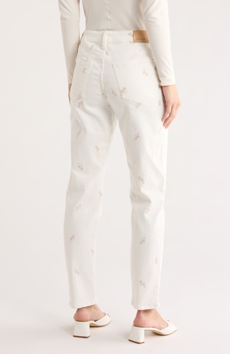 Seven7 '90s Straight Leg Jeans, Alternate, color, Cream Embroidery