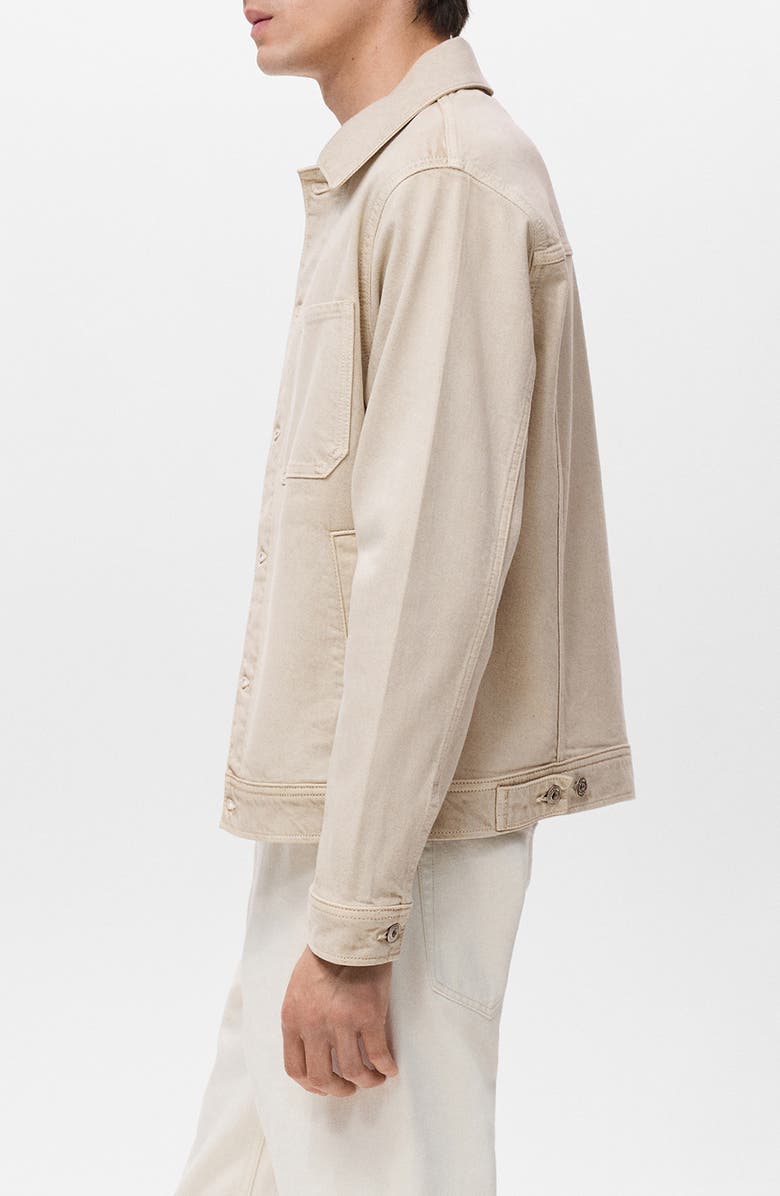 MANGO Slim Fit Denim Workwear Jacket, Alternate, color, Sand