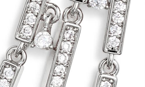 Nordstrom Cubic Zirconia & Pearl Charm Triple Tier Necklace In Clear- Silver
