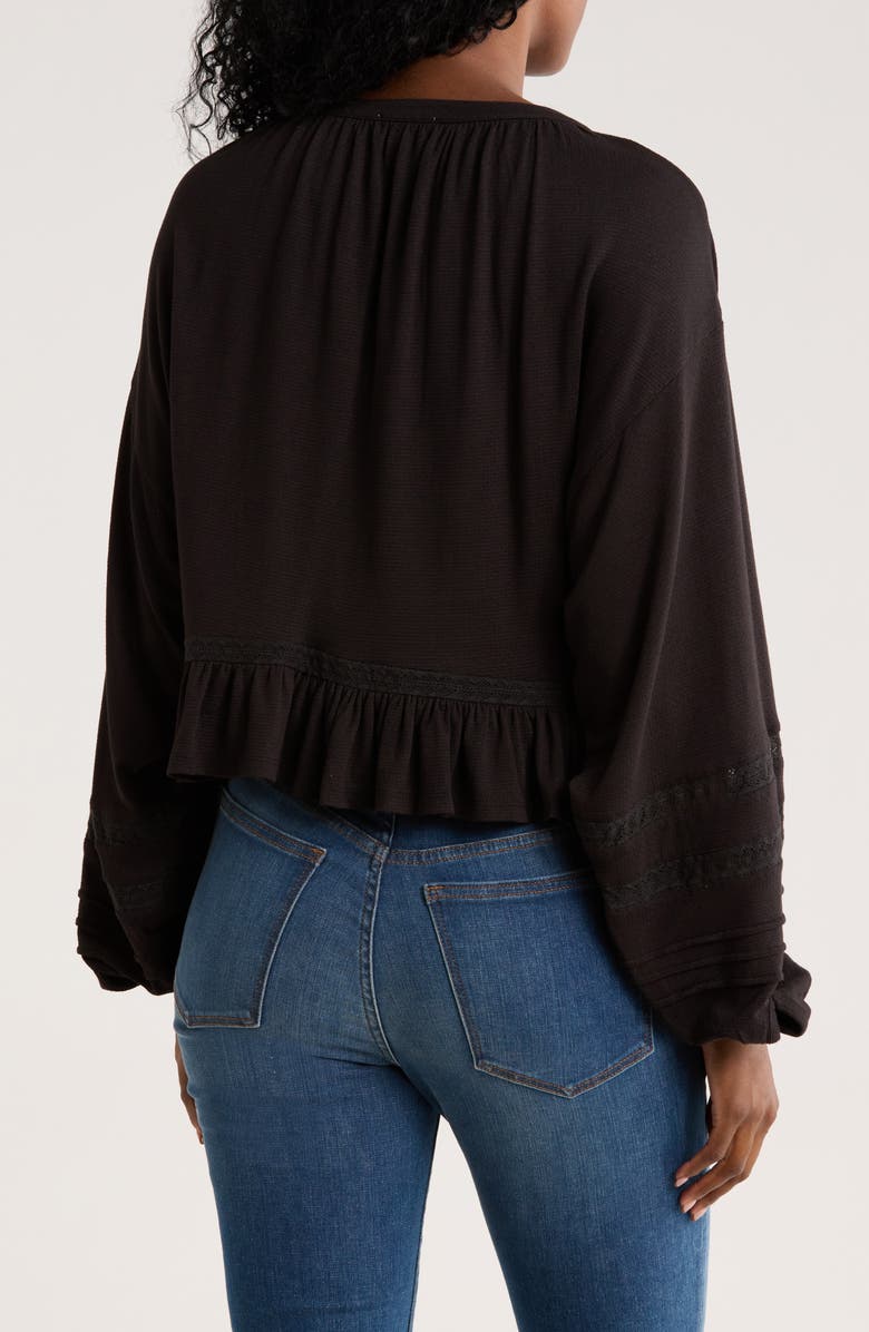 Amuse Society It's Showtime Knit Button-Up Shirt, Alternate, color, Black