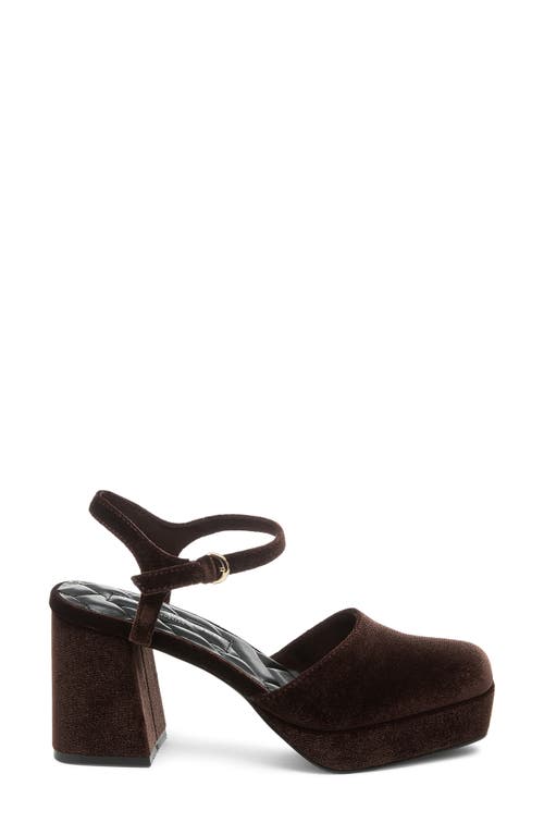 Kelsi Dagger Brooklyn Edna Ankle Strap Platform Pump In Brown