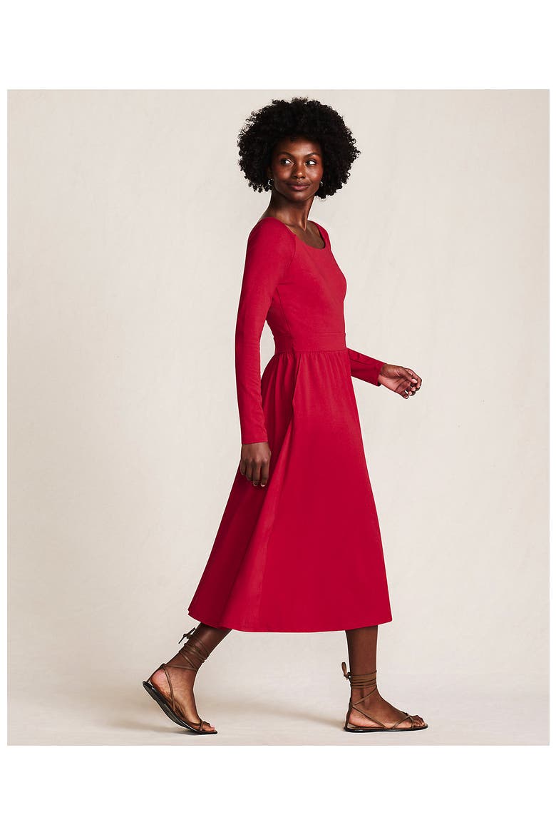 Cotton Modal Off Shoulder Midi Dress, Alternate, color, Rich Red