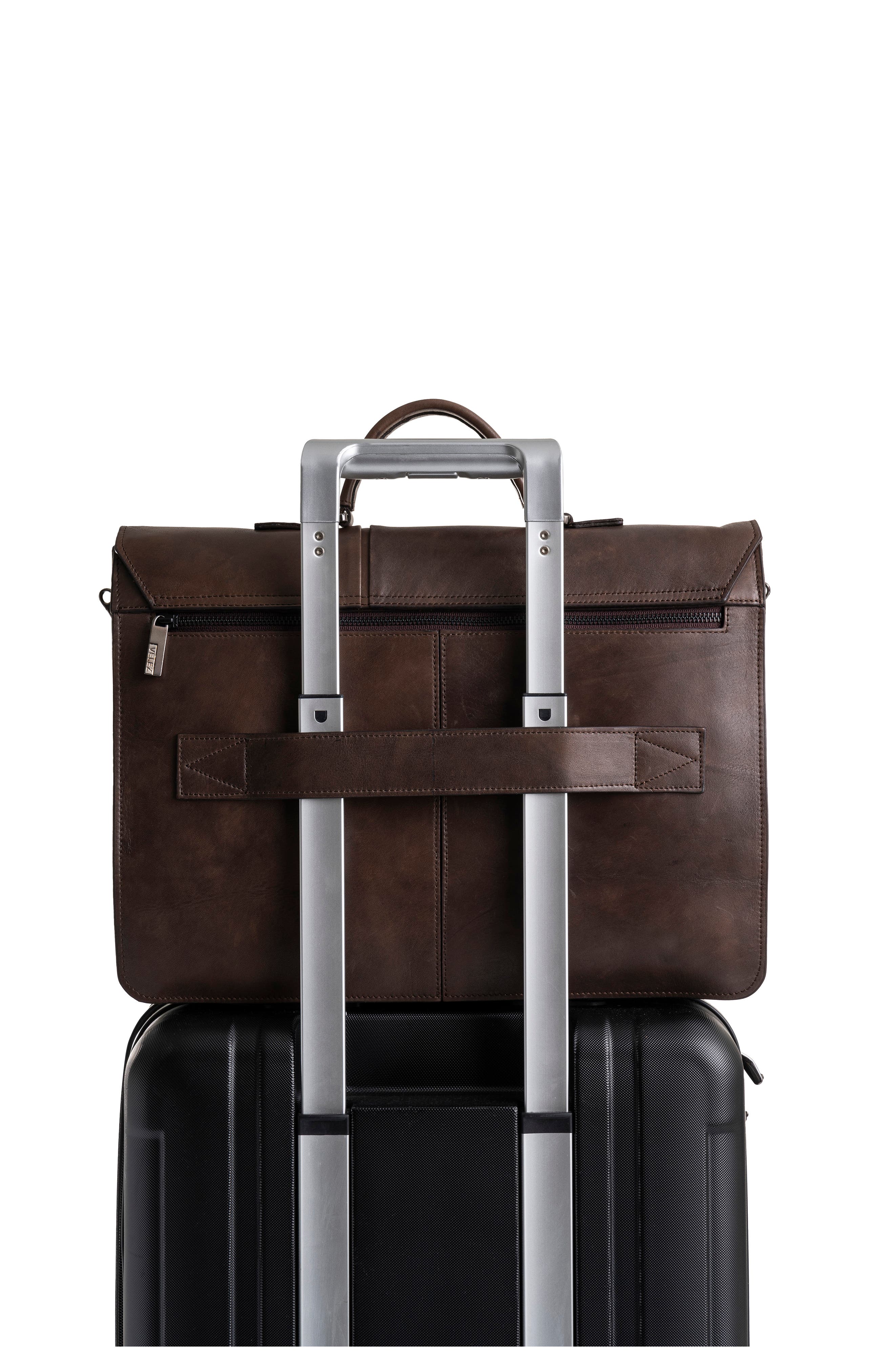 Aperto Leather Laptop Bag for Men, Alternate, color, Dark Brown