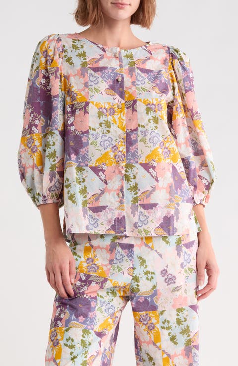 Ysandra Patchwork Cotton Top