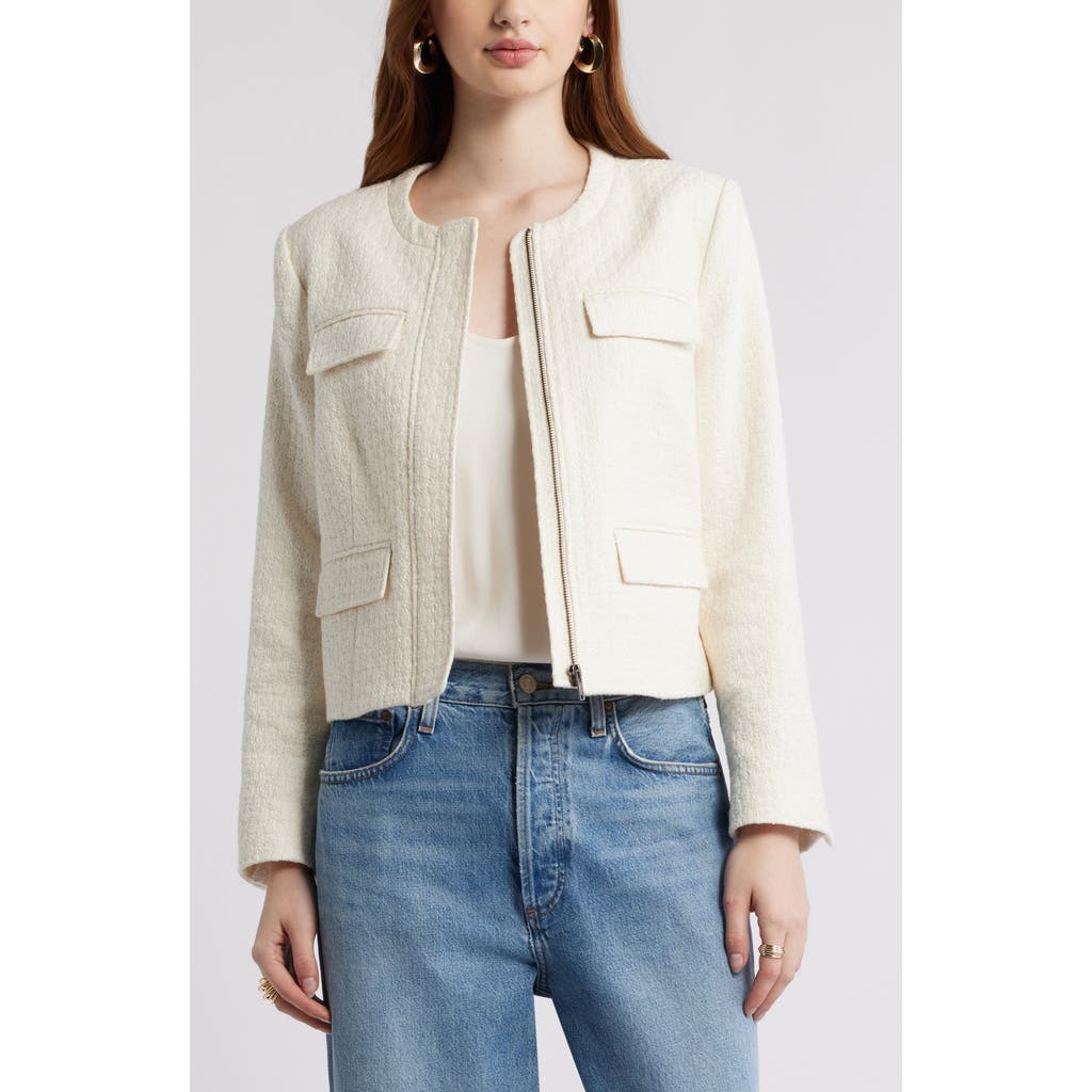 Nordstrom Collarless Jacket in Ivory at Nordstrom Rack, Size Xx-Large