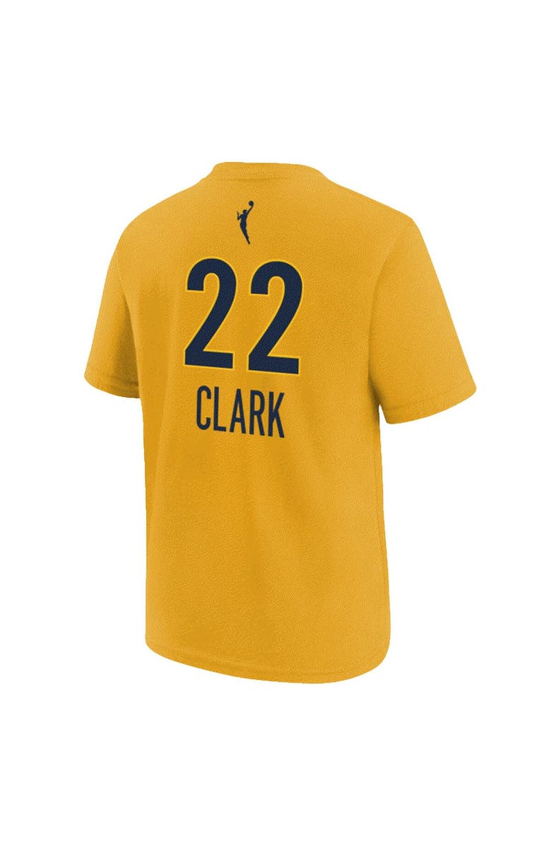 Nike Youth Nike Caitlin Clark Gold Indiana Fever Name & Number T-Shirt, Alternate, color, Gold