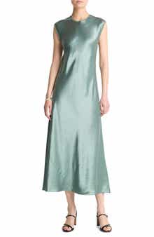 Vince Cap Sleeve Satin Maxi Dress