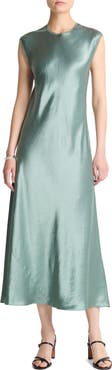 Vince Cap Sleeve Satin Maxi Dress