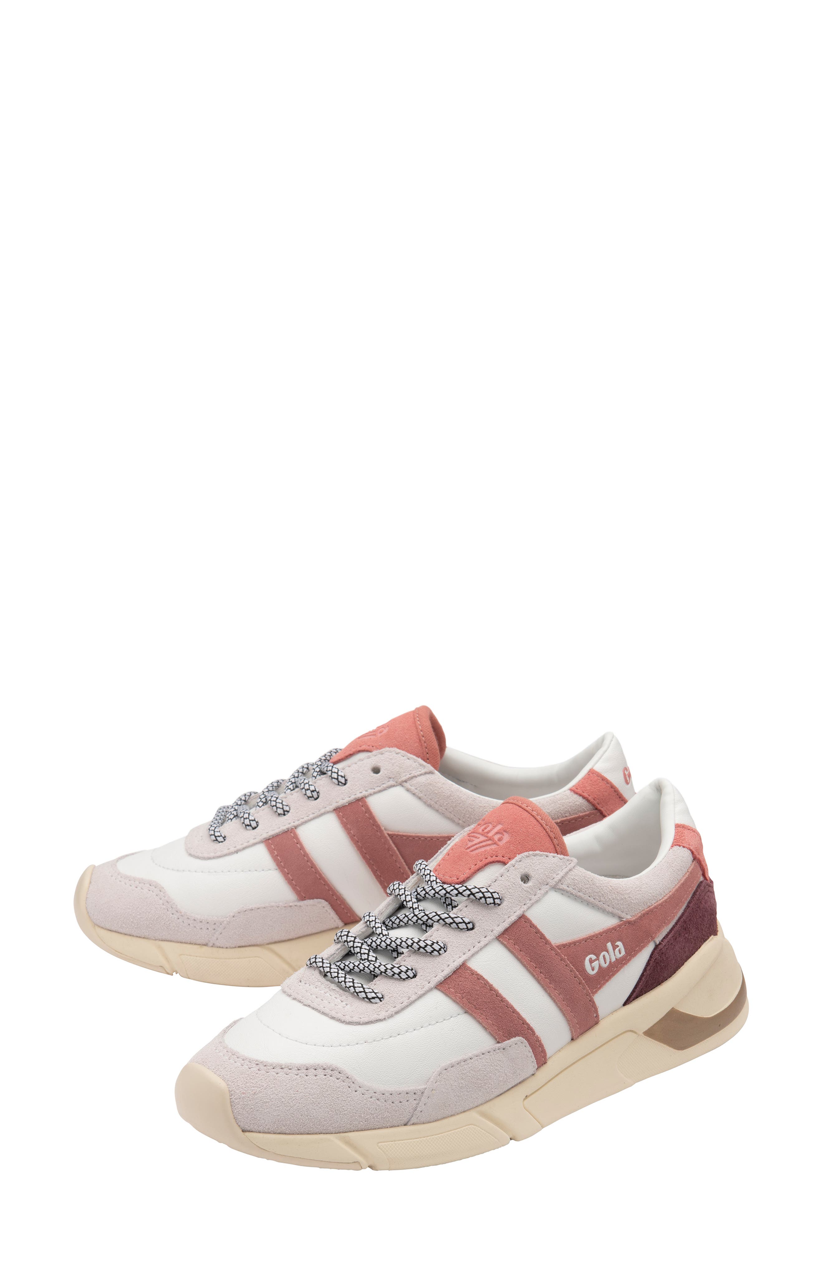 Gola Eclipse Pure Low Top Sneaker, Alternate, color, White/ Dusty Rose/ Coral Pink