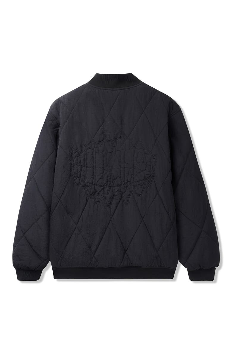 Frenzy Quilted Bomber Jacket, Alternate, color, BLACK