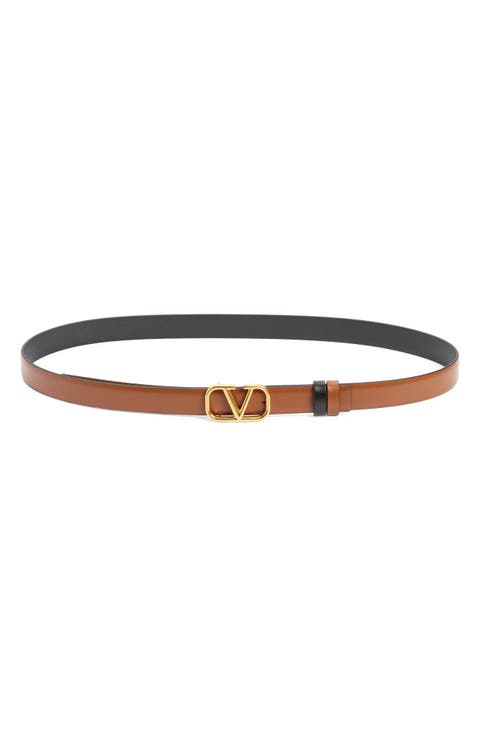 VLOGO Buckle Reversible Leather Belt