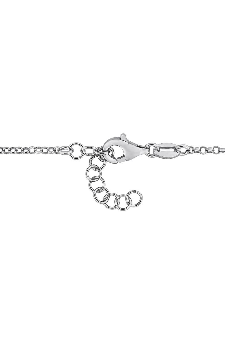 DELMAR Textured Heart Charm Bracelet, Alternate, color, Silver