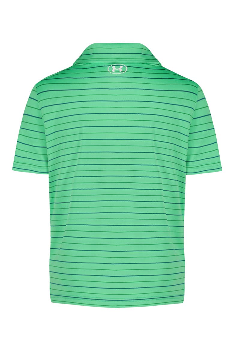 Kids' Match Play Stripe Performance Polo, Alternate, color, MATRIX GREEN