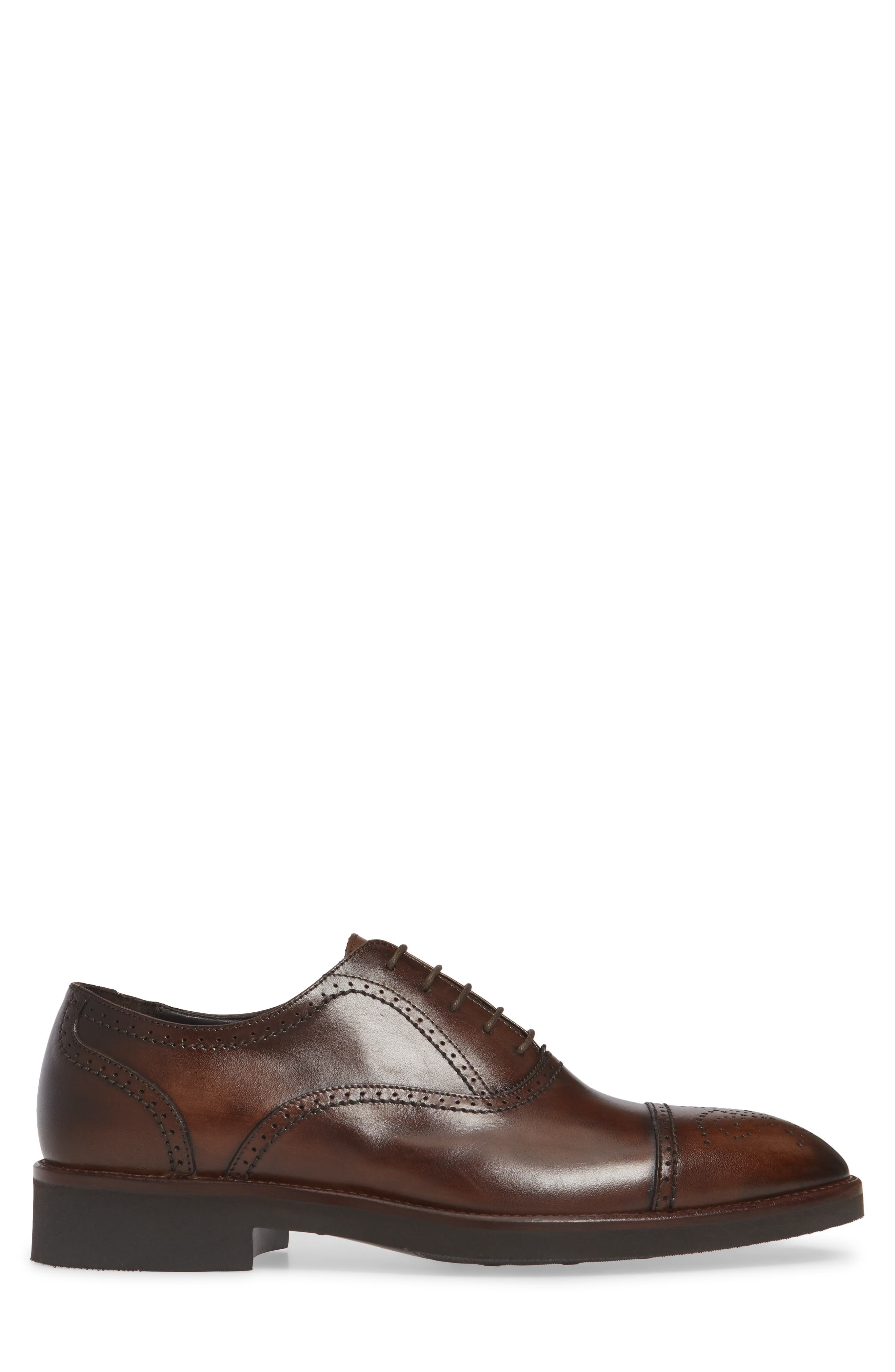 Johnston & Murphy Ridgeland Cap Toe Oxford, Alternate, color, BROWN LEATHER