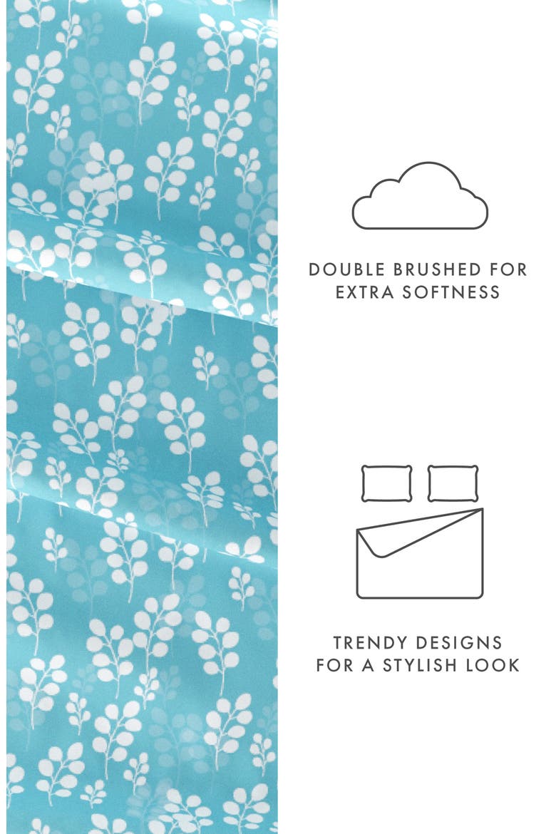 Home Spun Premium Ultra Soft Wheat Pattern 4-Piece Bed Sheet Set, Alternate, color, PALE BLUE