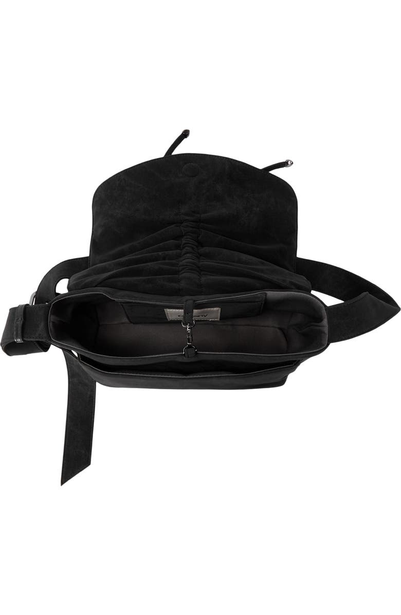 Oryany Small Ruched Flap Faux Suede Crossbody Bag, Alternate, color, Black