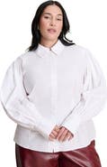 ELOQUII Poet Sleeve Button Up Shirt
