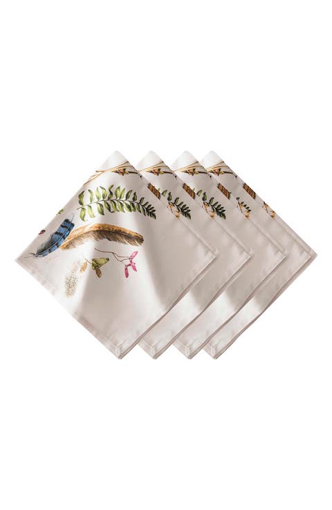 Forest Walk Set of 4 Cotton Sateen Napkins