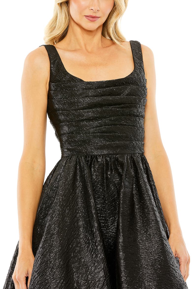 Metallic Pleated Bodice Ballgown, Alternate, color, BLACK