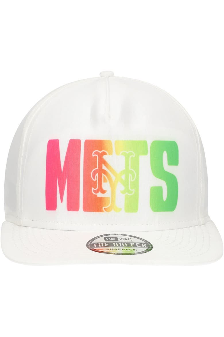 Men's New Era White New York Mets Spring Spectrum Golfer Snapback Hat, Alternate, color, White