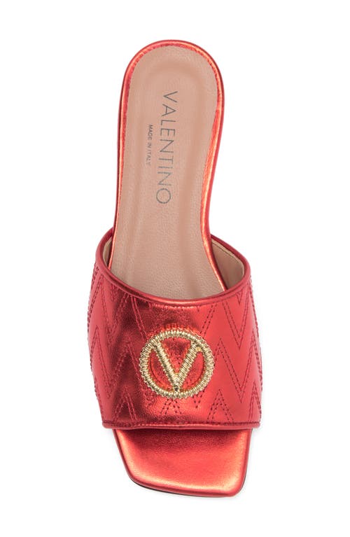Valentino By Mario Valentino Afrodite Slide Sandal In Red