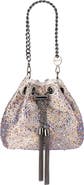 Olga Berg Mika Crystal Drawstring Top Handle Bag