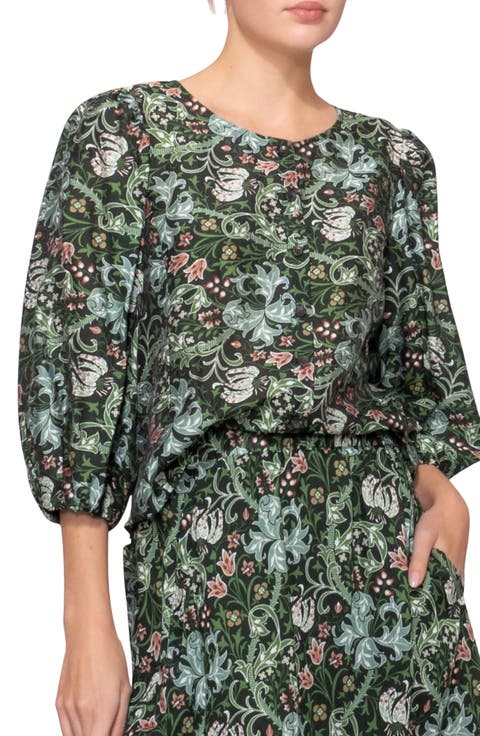 Puff Sleeve Button-Up Shirt